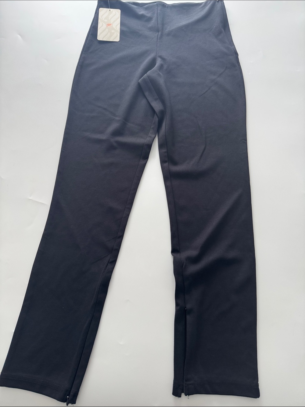 Fabletics Black Ponte Skinny Zip-Split Pants
